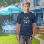 T-shirt de la partie de baccalauréat bleu de la Ma<br><div class="desc">T-shirt bleu marine et en texte clair pour les célibataires, un design pour les futurs mariés ou les hôtes qui considèrent le bleu comme un symbole de confiance et de loyauté et préfèrent le texte brut sans aucun élément arrière - plan pour améliorer la lisibilité. Le texte blanc contrastant sur...</div>