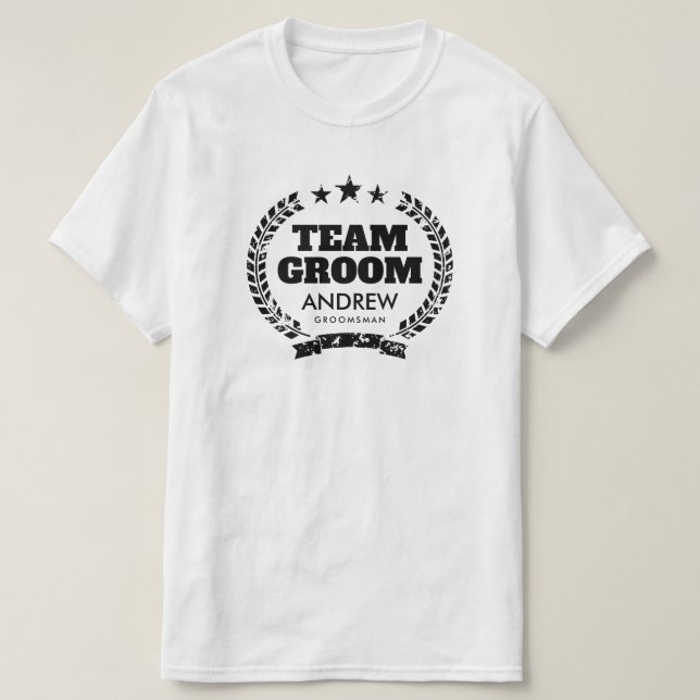 T-shirt de la partie de bachelor de Team Groom pou (Design devant)