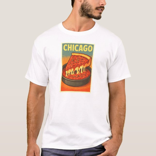 T-shirt de la pizza Deep Dish à Chicago (Devant)