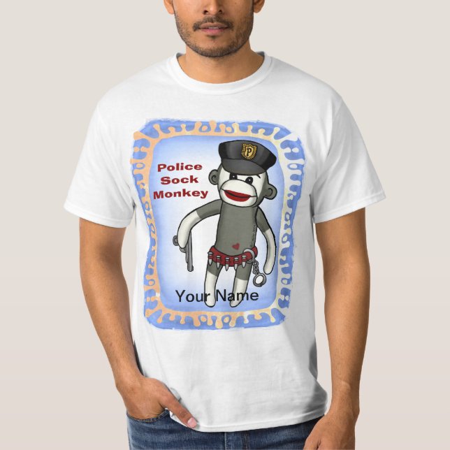 T-shirt de la police de singe de Sock (Devant)