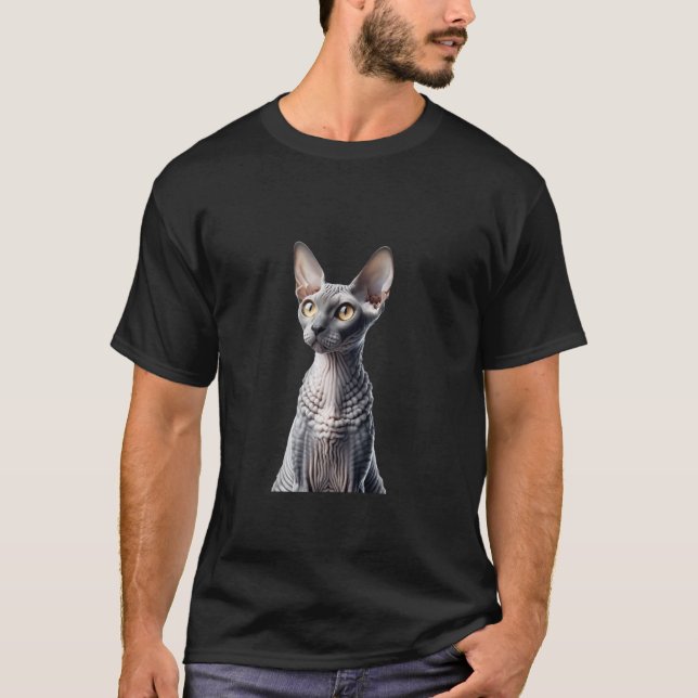 T-shirt de la race de chat Cornish Rex - Félin uni (Devant)