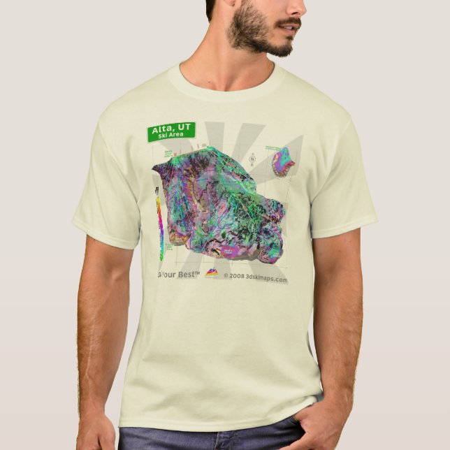 T-shirt de la région 3dSkiMaps de ski d'Alta (Devant)