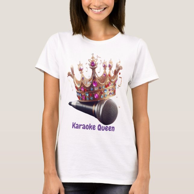 T-shirt de la reine Karaoké et du microphone (Devant)