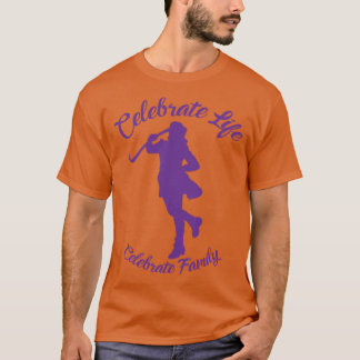 T-shirt de la Réunion orange avec silhouette viole