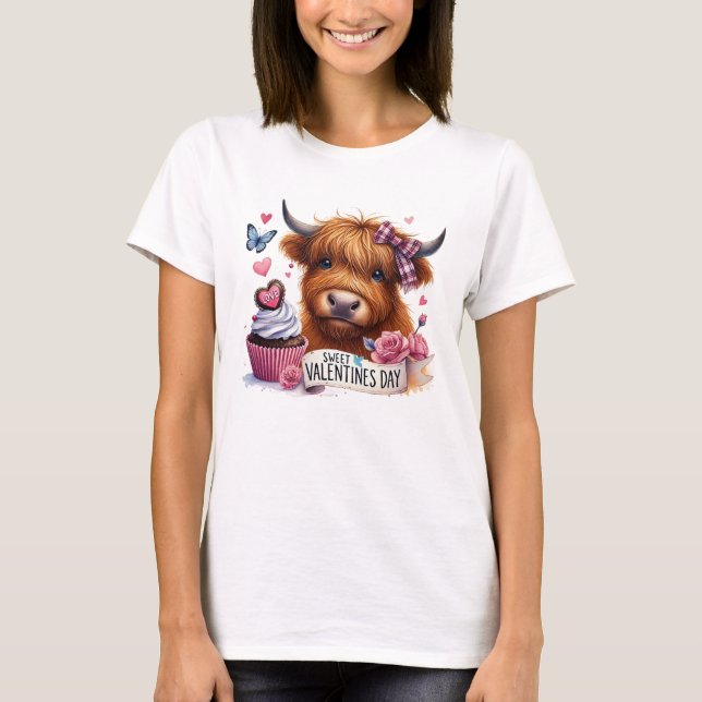 T-shirt de la Saint-Valentin Cupcake Vache des Hig (Devant)