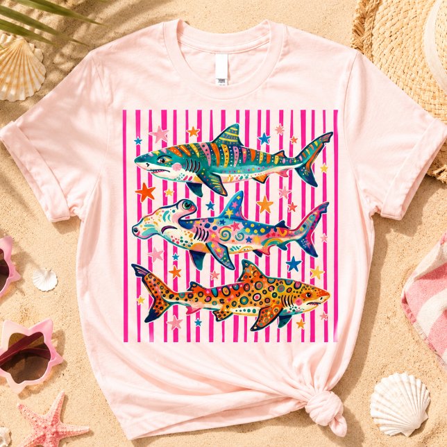 T-shirt de la semaine du requin de plage d'été ama (Créateur téléchargé)