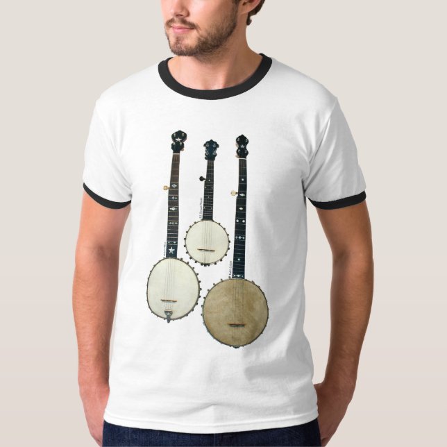 T-shirt de la sonnerie de 3 hommes de banjos (Devant)