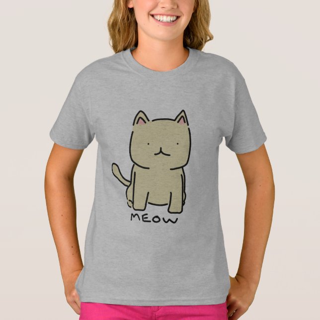 T-shirt de la sonnerie de la fille de Meow (Devant)