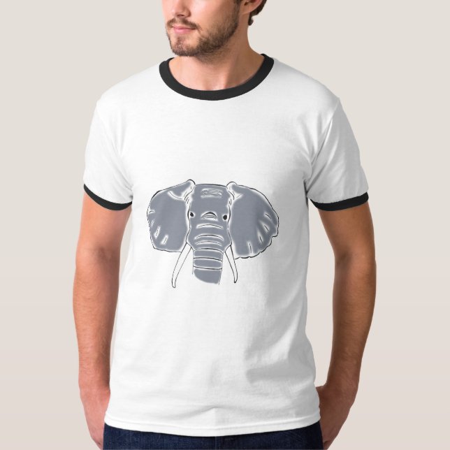 T-shirt de la sonnerie des hommes gris d'éléphant (Devant)