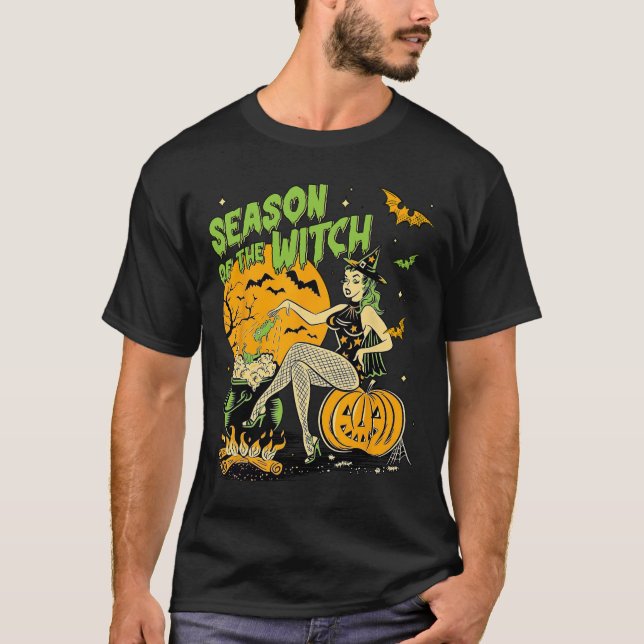T-shirt De La Sorcière Halloween Samhain (Devant)