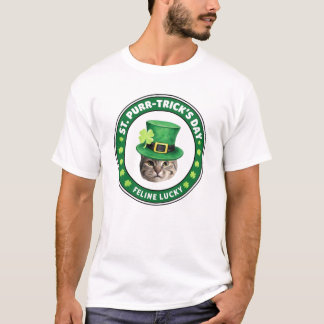 T-shirt de la St Patrick's Day Cat avec une torsio