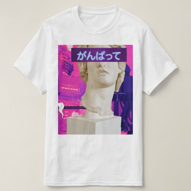 T-shirt de la statue de kawai japonaise Vaporwave (Design devant)