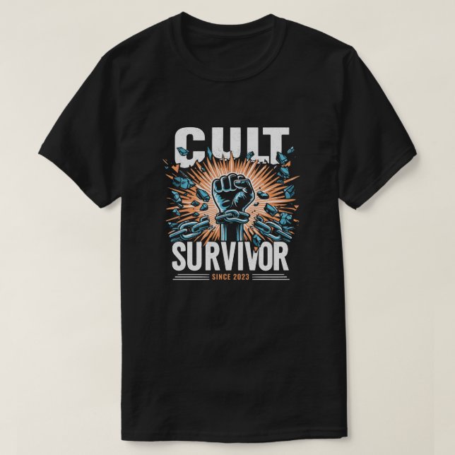 T-shirt de la survivante du culte | Liberté | Reli (Design devant)
