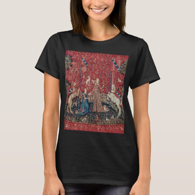 T-shirt de la tapisserie médiévale Lady et Unicorn (Devant)