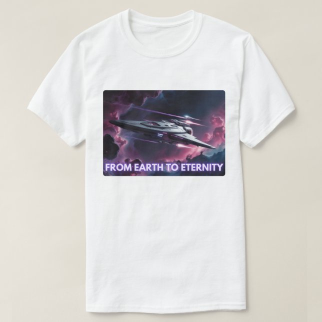 T-shirt De la Terre à l'éternité Odyssée spatiale (Design devant)