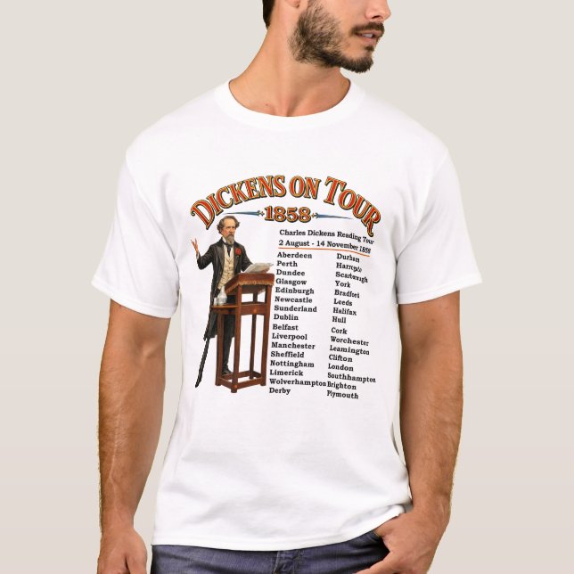 T-Shirt de la tournée de lecture de Charles Dicken (Devant)
