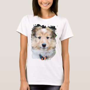 T-Shirt de la trame de fond de chien de chiot