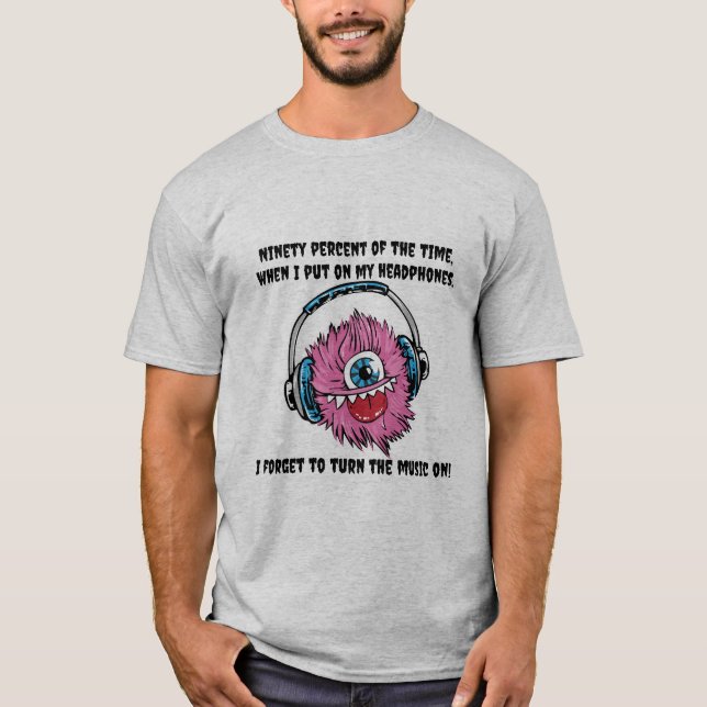 T-shirt de la typographie du monstre de casque (Devant)