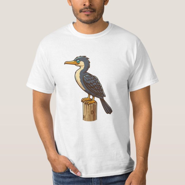 T-shirt de la valeur de l'oiseau cormoran (Devant)