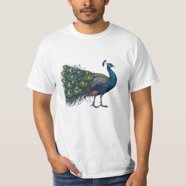 T-shirt de la valeur de l'oiseau de paon (Devant)