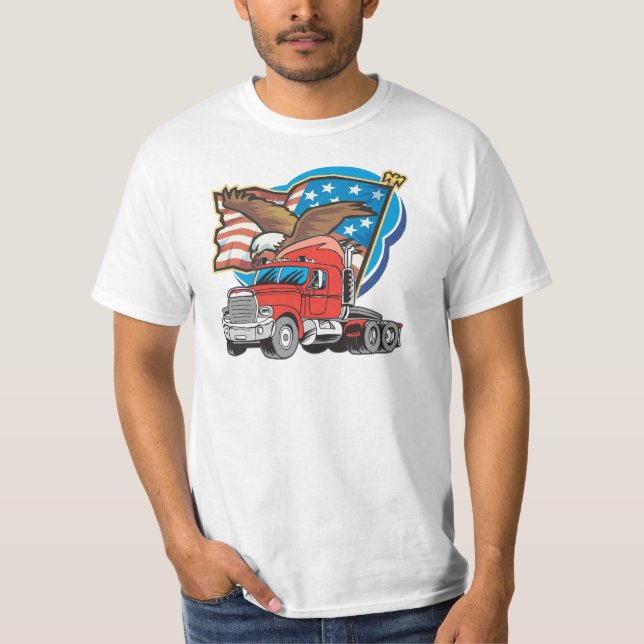 T-shirt de la valeur des hommes de camionnage (Devant)