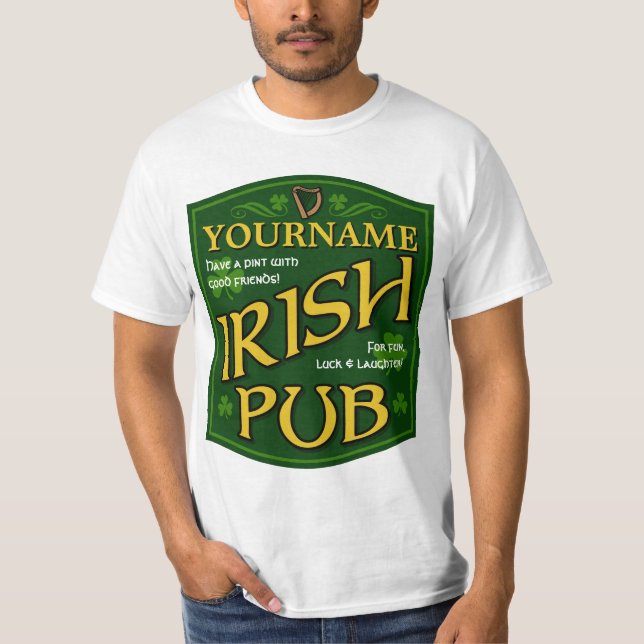 T-shirt de la valeur des signes de pub irlandais p (Devant)