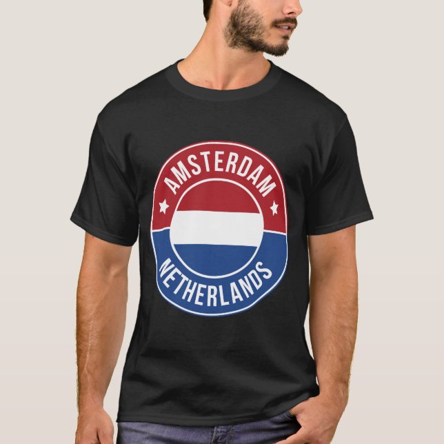 T-Shirt de la ville d'Amsterdam, Pays-Bas (Devant)