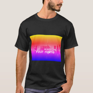 T-shirt de la vue sur la ville personnalisée - Nom