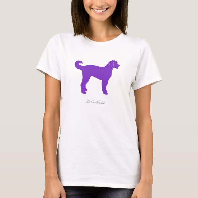 T-shirt de Labradoodle (silhouette pourpre) (Devant)