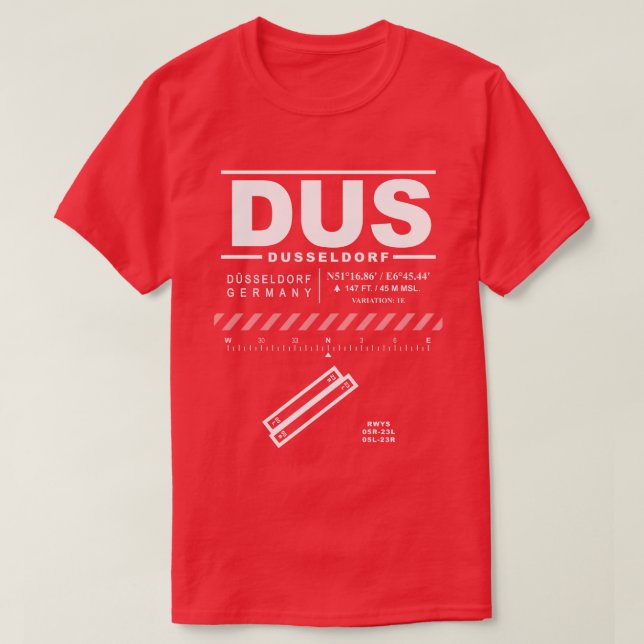 T-Shirt de l'aéroport de Düsseldorf (Design devant)