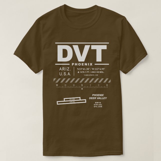 T-shirt de l'aéroport de Phoenix Deer Valley (Design devant)