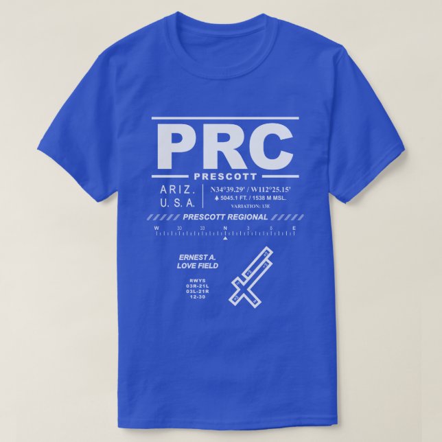 T-shirt de l'aéroport régional de Prescott (RPC) (Design devant)