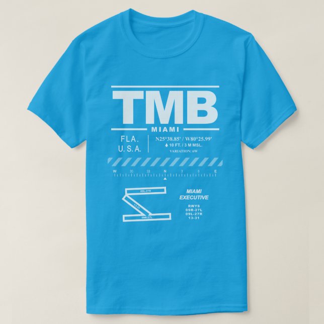 T-Shirt de l'aéroport TMB Executive de Miami (Design devant)