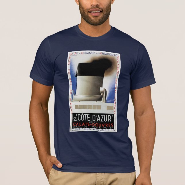 T-shirt de l'affiche du ferry de la Manche Côte d' (Devant)