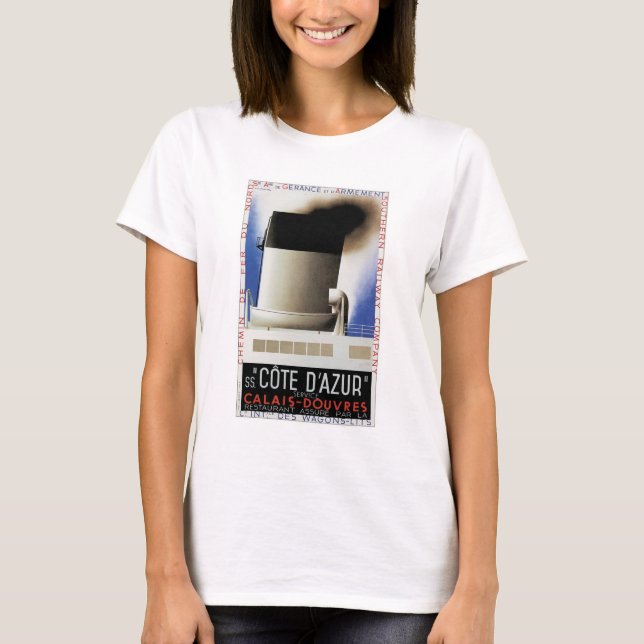 T-shirt de l'affiche du ferry de la Manche Côte d' (Devant)