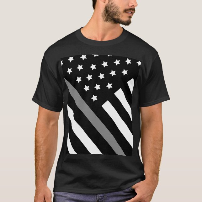 T-shirt de l'agent de correction noir gris (Devant)