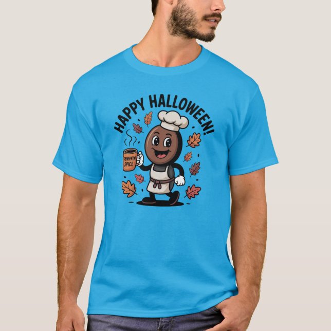 T-shirt de l'amant de café Halloween (Devant)