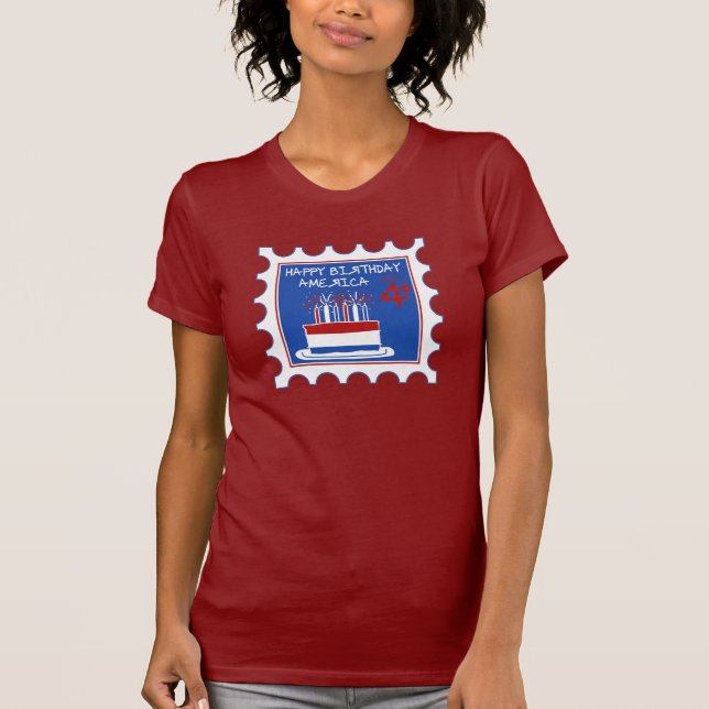 T-shirt de l'Amérique de joyeux anniversaire (Devant)