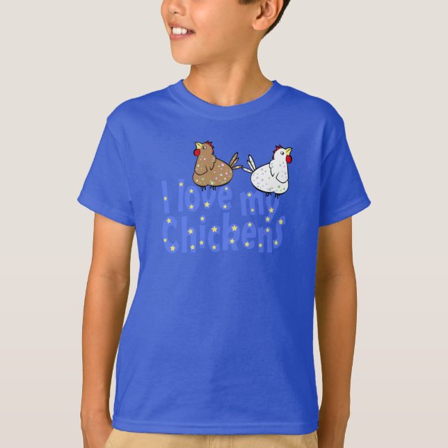 T-shirt de l'amour de Chickens Childrens Dark (Devant)