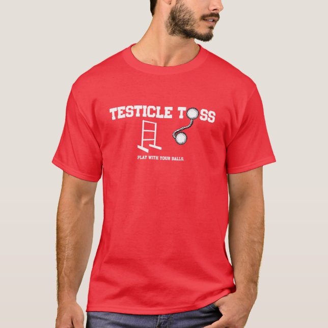 T-shirt de lancer de testicule (Devant)