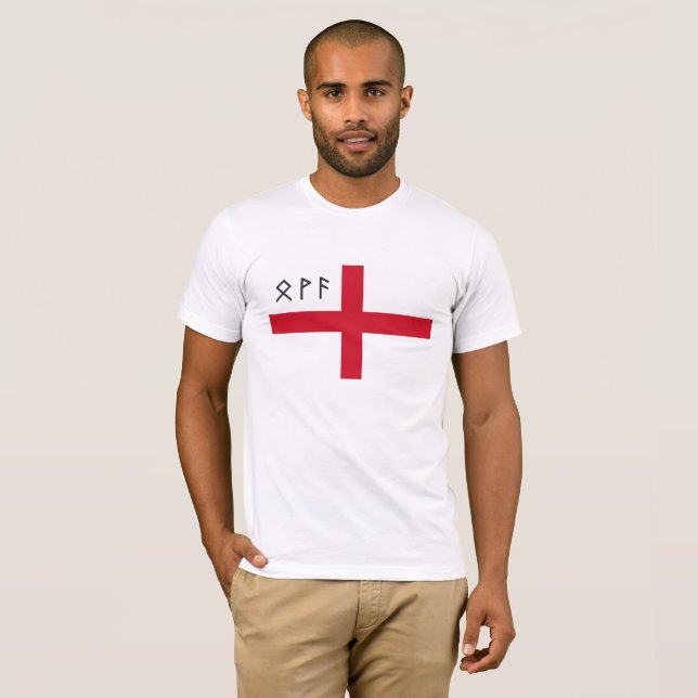 T-shirt de l'Angleterre - drapeau avec les runes (Devant entier)