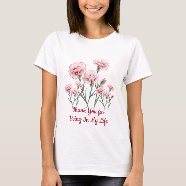 T-shirt de l'anniversaire de la carnation pour fem (Devant)