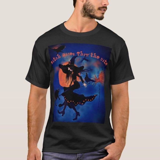 T-shirt de l'art de la sorcière d'Halloween (Devant)