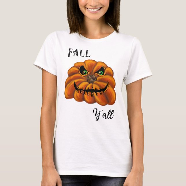 T-shirt de l'automne Y'all Jack-o-Lantern (Devant)