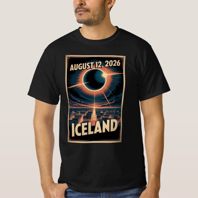 T-shirt de l'éclipse solaire en Islande 2026 Group (Devant)