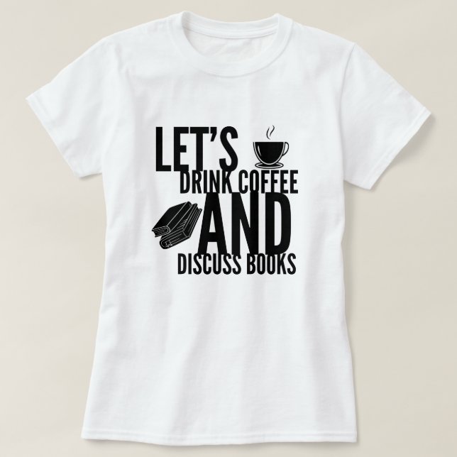 T-shirt de lecture de livres de café (Design devant)
