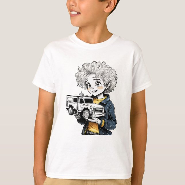 T-shirt de l'enfant du camionneur junior Unisex (Devant)