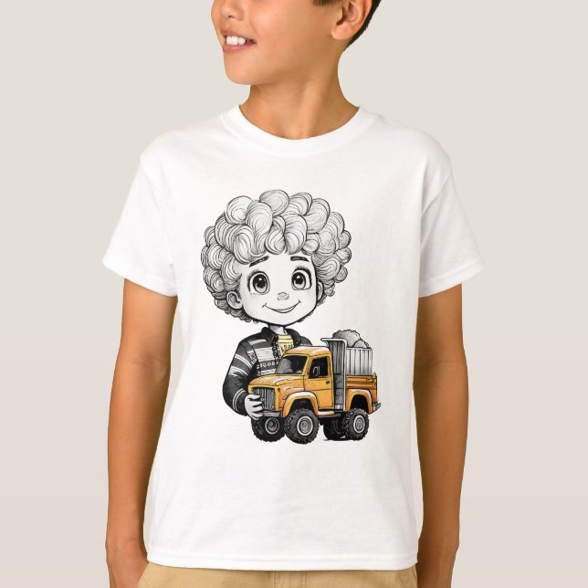 T-shirt de l'enfant du camionneur junior Unisex (Devant)