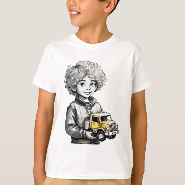 T-shirt de l'enfant du camionneur junior Unisex (Devant)
