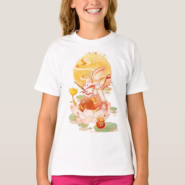 T-shirt de l'enfant Golden Moon Harmony (Devant)